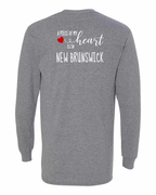 A piece of My heart in NB (Red Heart) Left Chest and Back Long Sleeve Tee - Unisex