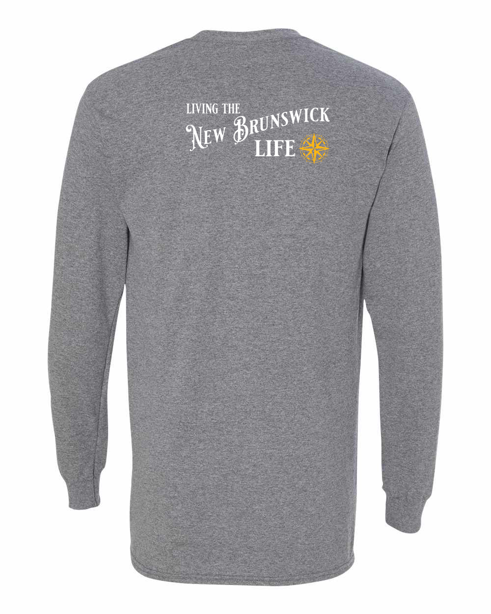 Living the NB Life yellow Left Chest and Back Long Sleeve Tee - Unisex
