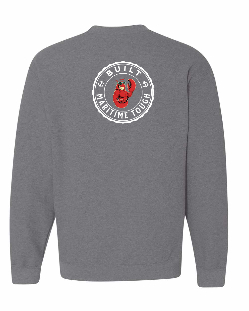 Built Maritime Tough Lobster Left Chest and Back Crewneck Sweatshirt - Unisex