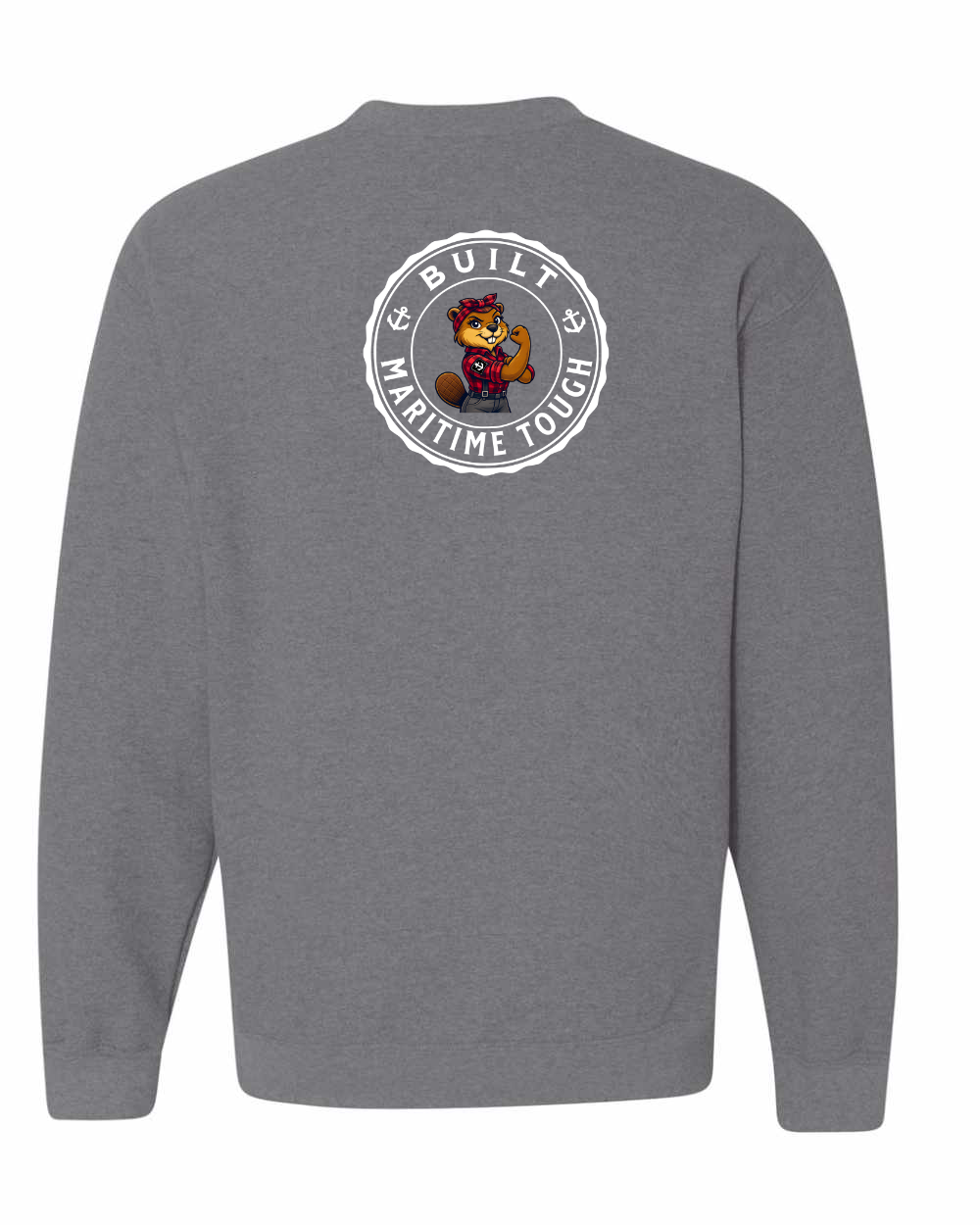 Built Maritime Tough Rosie Left Chest and Back Crewneck Sweatshirt - Unisex
