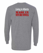 Living Alberta Made in NB Left Chest and Back Long Sleeve Tee - Unisex