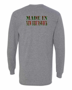 Made In NB ( Tartan Lettering) Left Chest and Back Long Sleeve Tee - Unisex