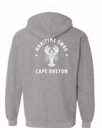 Maritime Swag CB Mandala white Lobster Left Chest and Back Zip Hoodie - Unisex