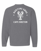 Maritime Swag CB Mandala white Lobster Left Chest and Back Crewneck Sweatshirt - Unisex