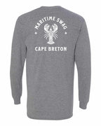 Maritime Swag CB Mandala white Lobster Left Chest and Back Long Sleeve Tee - Unisex