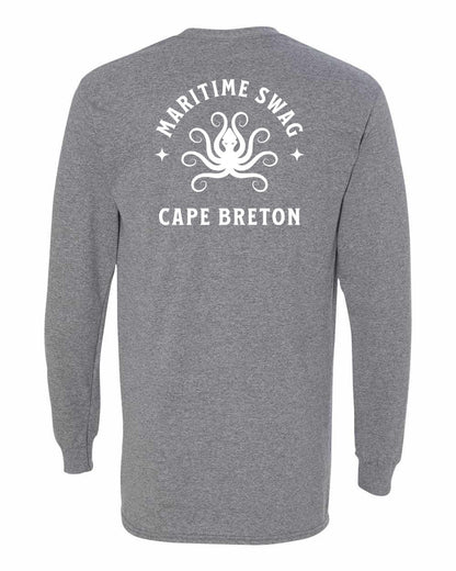 Maritime Swag Cape Breton Octopus Left Chest and Back Long Sleeve Tee