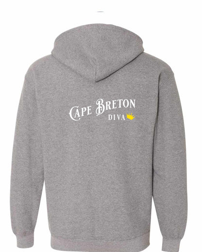 Cape Breton Diva Left Chest and Back Zip Hoodie