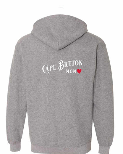 Cape Breton Mom Left Chest and Back Zip Hoodie