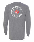 Elbows up Leaf Left Chest and Back Long Sleeve - Gildan Canada (sewn Internationally) - Unisex