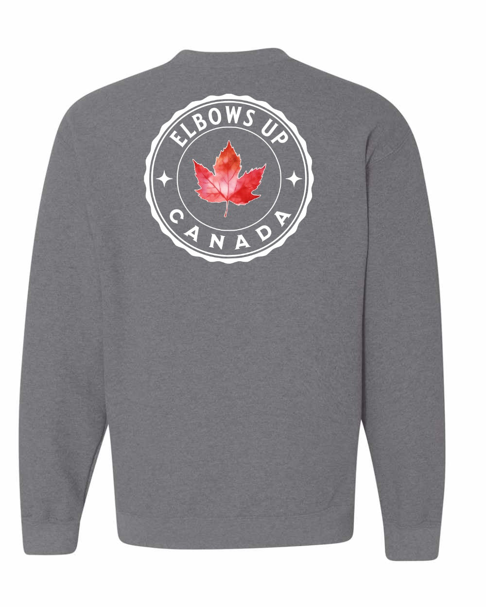 Elbows up Leaf Left Chest and Back Crewneck Sweatshirt - Gildan Canada (sewn Internationally) - Unisex