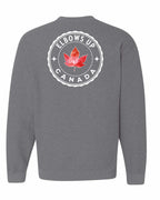 Elbows up Leaf Left Chest and Back Crewneck Sweatshirt - Gildan Canada (sewn Internationally) - Unisex