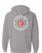 Elbows up Leaf Left Chest and Back Zip Hoodie - Gildan Canada (sewn Internationally) - Unisex