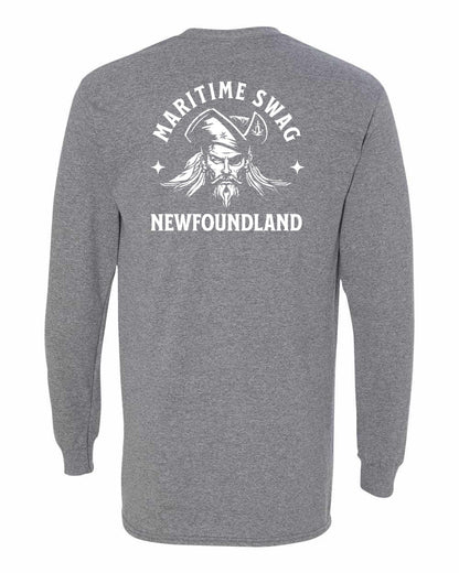 Maritime Swag Newfoundland Pirate Left Chest and Back Long Sleeve