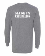 Made In CB White Left Chest and Back Long Sleeve Tee - Unisex