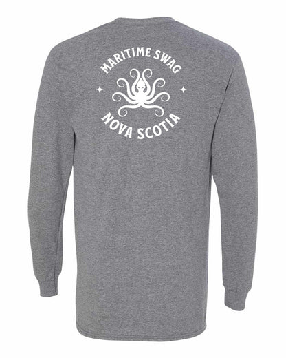 Maritime Swag Nova Scotia Octopus Left Chest and Back Long Sleeve Tee