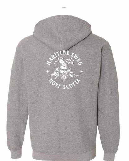 Maritime Swag Nova Scotia Pirate Left Chest and Back zip-hoodie