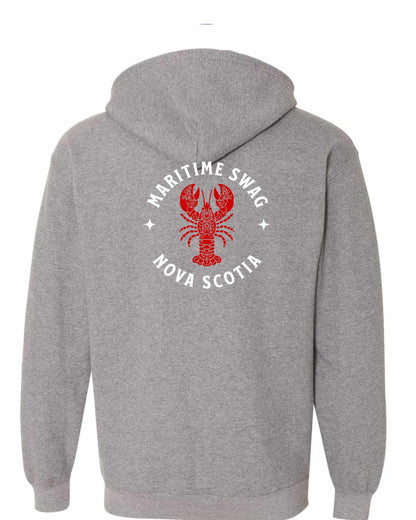 Maritime Swag Nova Scotia Mandala Red Lobster Left Chest and Back zip-hoodie