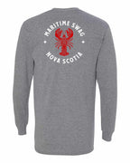 Maritime Swag NS Mandala Red Lobster Left Chest and Back Long Sleeve Tee - Unisex