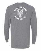 Maritime Swag NS Mandala white Lobster Left Chest and Back Long Sleeve Tee - Unisex