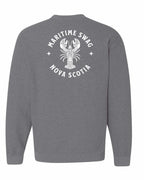 Maritime Swag NS Mandala white Lobster Left Chest and Back Crewneck Sweatshirt - Unisex