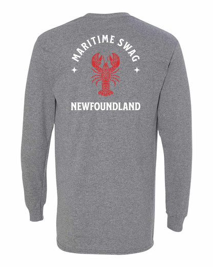 Maritime Swag Newfoundland Mandala Red Lobster Left Chest and Back Long Sleeve
