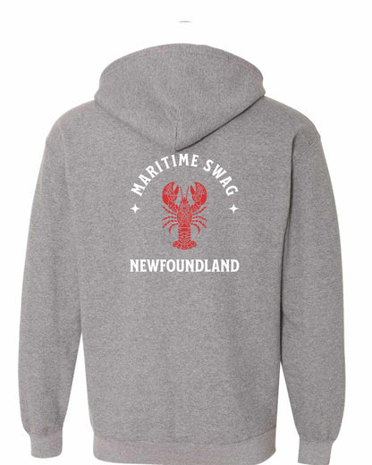 Maritime Swag Newfoundland Mandala Red Lobster Left Chest and Back Zip Hoodie