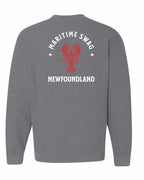 Maritime Swag NFLD Mandala Red Lobster Left Chest and Back Crewneck Sweatshirt - Unisex