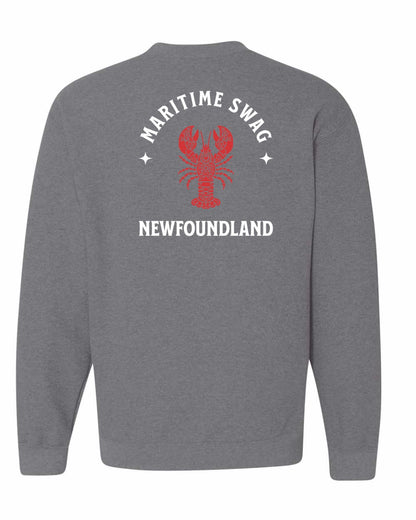 Maritime Swag Newfoundland Mandala Red Lobster Left Chest and Back Crewneck Sweatshirt