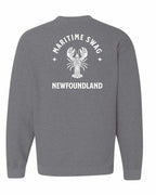 Maritime Swag NFLD Mandala white Lobster Left Chest and Back Crewneck Sweatshirt - Unisex
