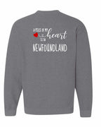 A piece of My heart in NFLD (Red Heart) Left Chest and Back Crewneck Sweatshirt - Unisex