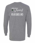 A piece of My heart in NFLD Tartan Heart Left Chest and Back Long Sleeve - Unisex