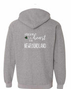 A piece of My heart in NFLD Tartan Heart Left Chest and Back Zip Hoodie - Unisex