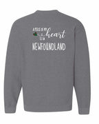 A piece of My heart in NFLD Tartan Heart Left Chest and Back Crewneck Sweatshirt - Unisex