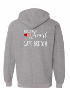 A piece of My heart in CB (Red Heart) Left Chest and Back Zip Hoodie - Unisex