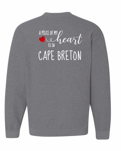 A piece of My heart in Cape Breton (Red Heart) Left Chest and Back Crewneck Sweatshirt