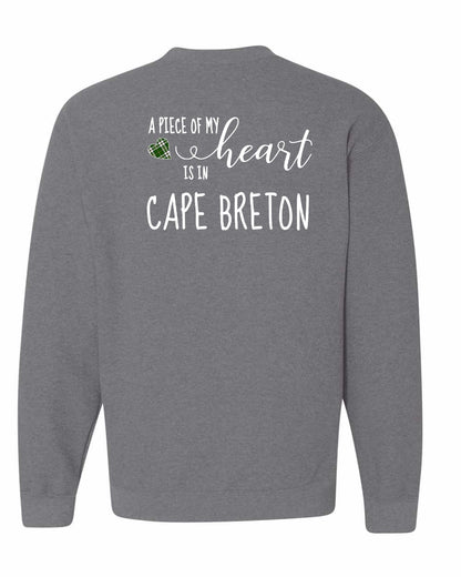 A piece of My heart in Cape Breton (Tartan Heart) Left Chest and Back Crewneck Sweatshirt