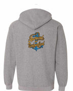 Anchored in NFLD (New Design) Left Chest and Back Zip Hoodie - Unisex