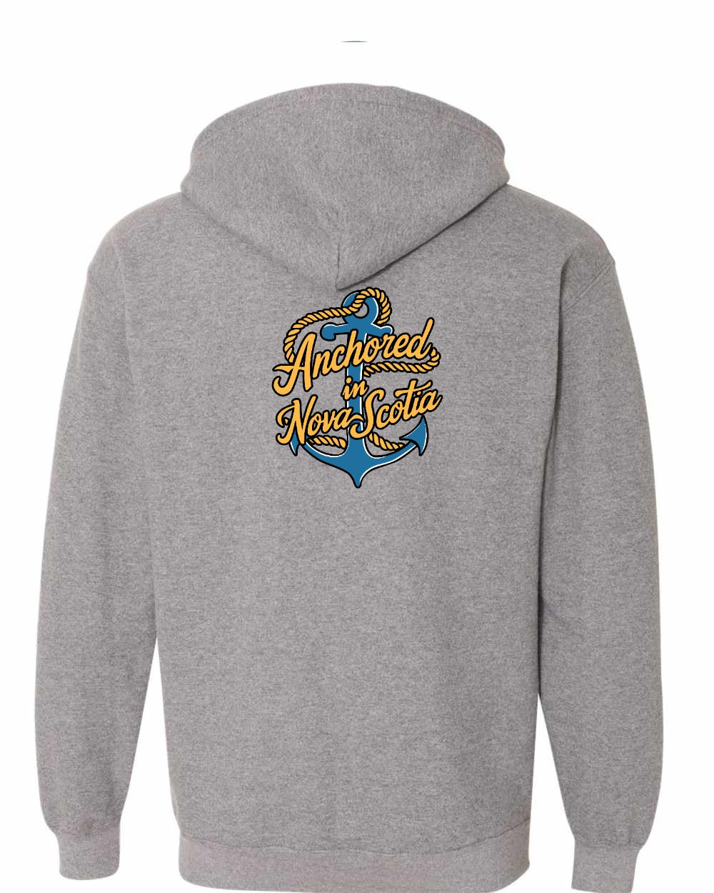 Anchored in Nova Scotia (New Design) Left Chest and Back zip-hoodie