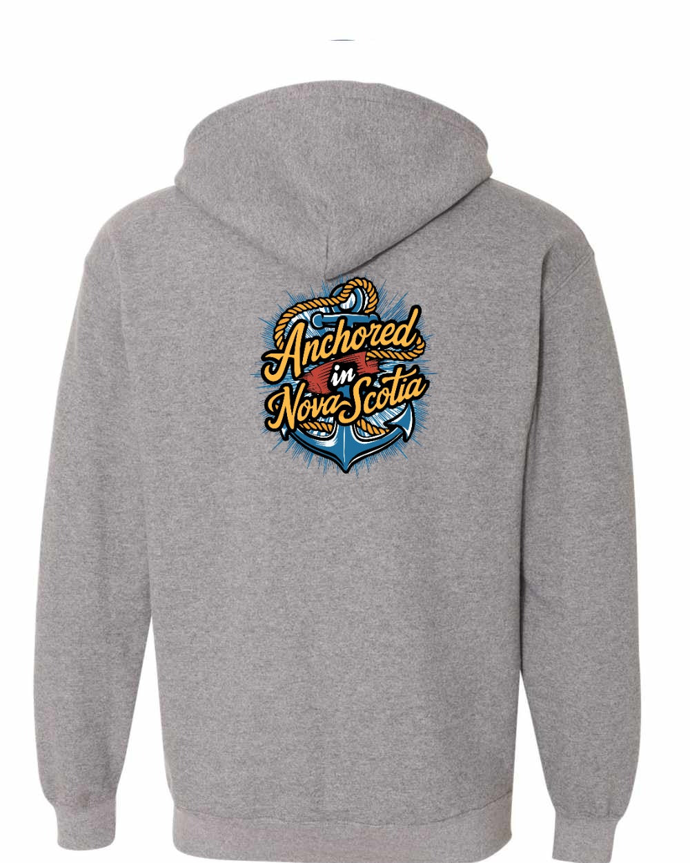Anchored In NS (Old Design) Left Chest and Back Zip Hoodie - Unisex