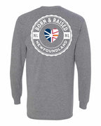 Born and Raised NFLD Heart Flag Left Chest & Back Long Sleeve Tee - Unisex