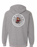 Built Canada Tough Male Beaver Left Chest and Back Zip Hoodie - Gildan Canada (sewn Internationally) - Unisex