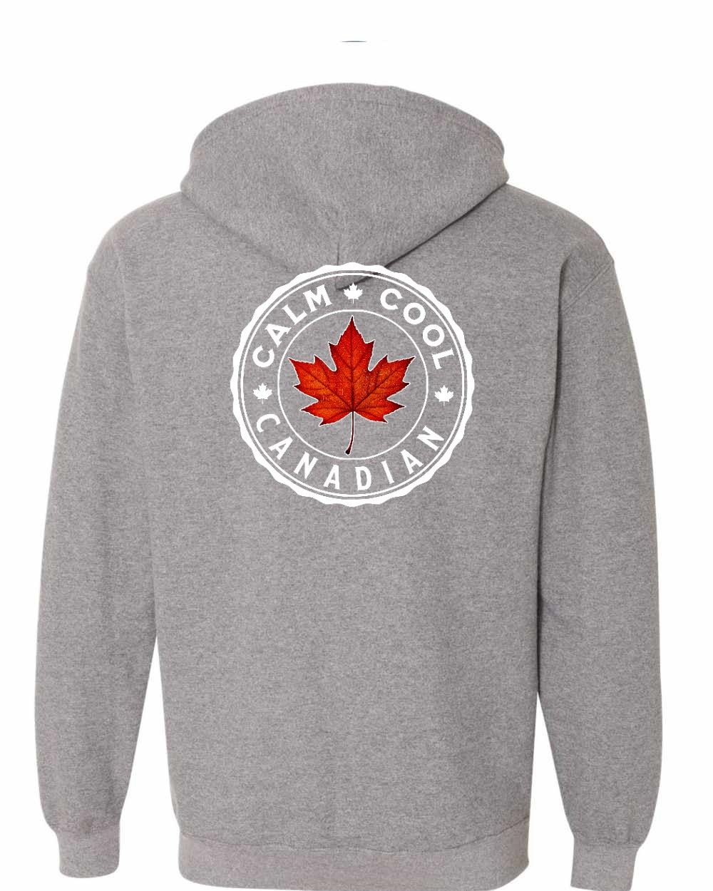 Calm Cool Canadian Leaf Left Chest and Back Zip Hoodie - Gildan Canada (sewn Internationally) - Unisex