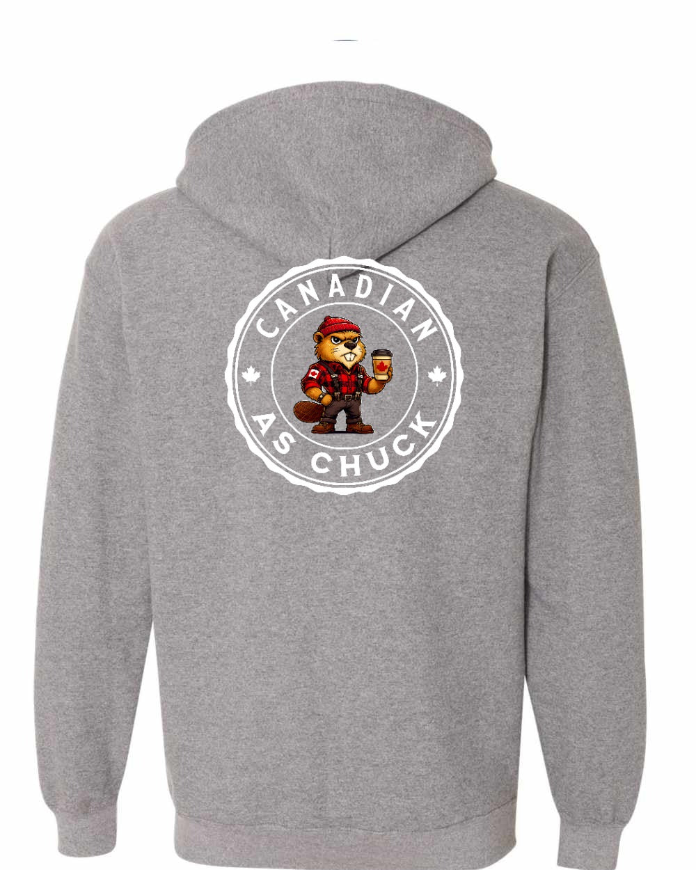CDN as Chuck Male Beaver Left Chest and Back Zip Hoodie - Gildan Canada (sewn Internationally) - Unisex