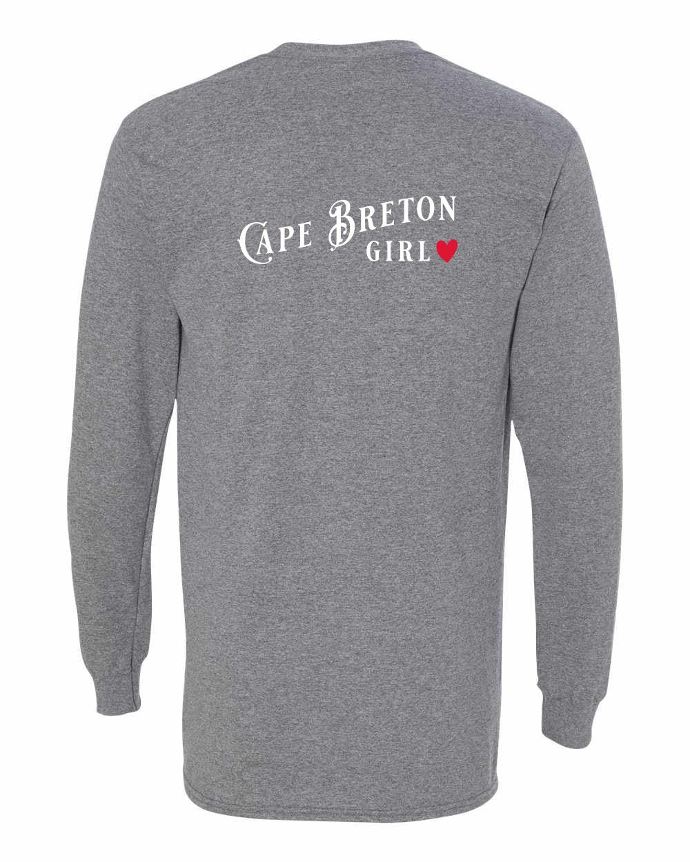 Cape Breton Girl Left Chest and Back Long Sleeve Tee