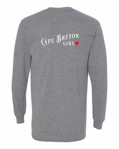 Cape Breton Girl Left Chest and Back Long Sleeve Tee