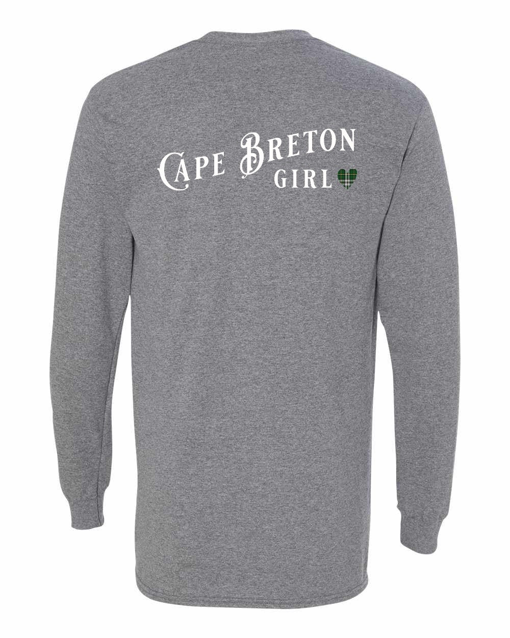 Cape Breton Girl Tartan Left Chest and Back Long Sleeve Tee