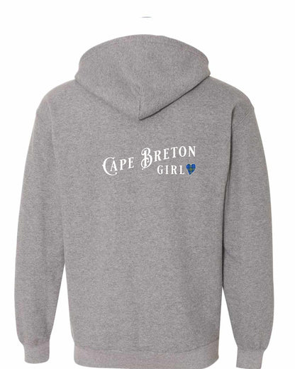Cape Breton Girl Tartan Left Chest and Back Zip Hoodie