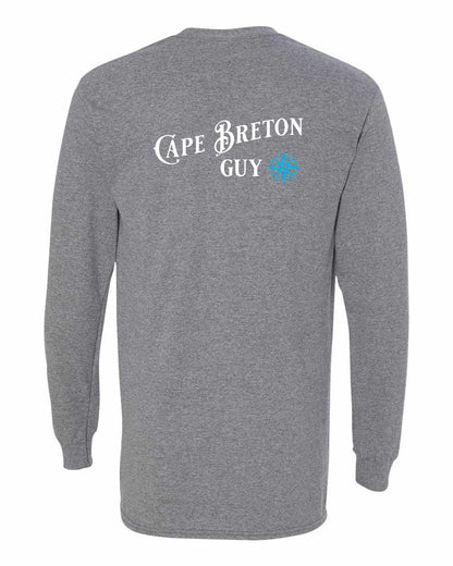 Cape Breton Guy blue Left Chest and Back Long Sleeve Tee