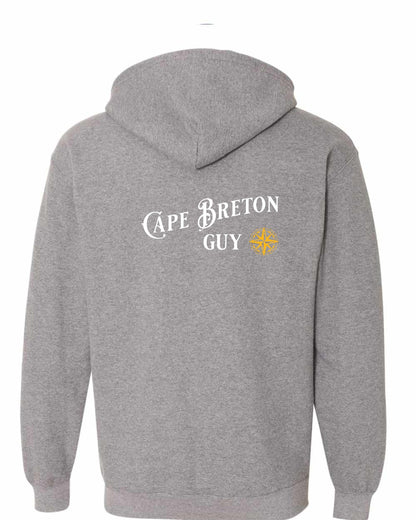 Cape Breton Guy yellow Left Chest and Back Zip Hoodie