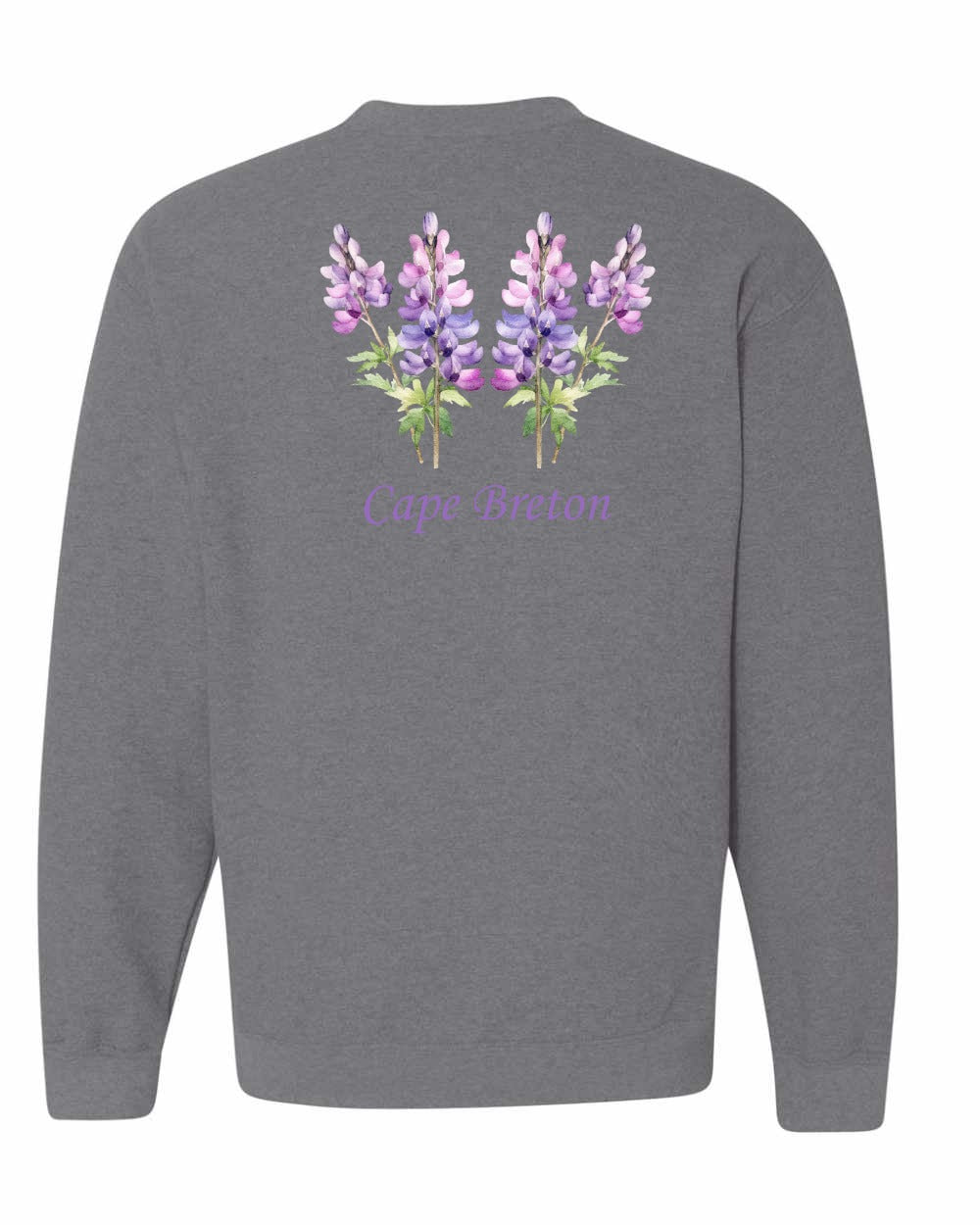 Cape Breton Lupin Left Chest and Back Crewneck Sweatshirt